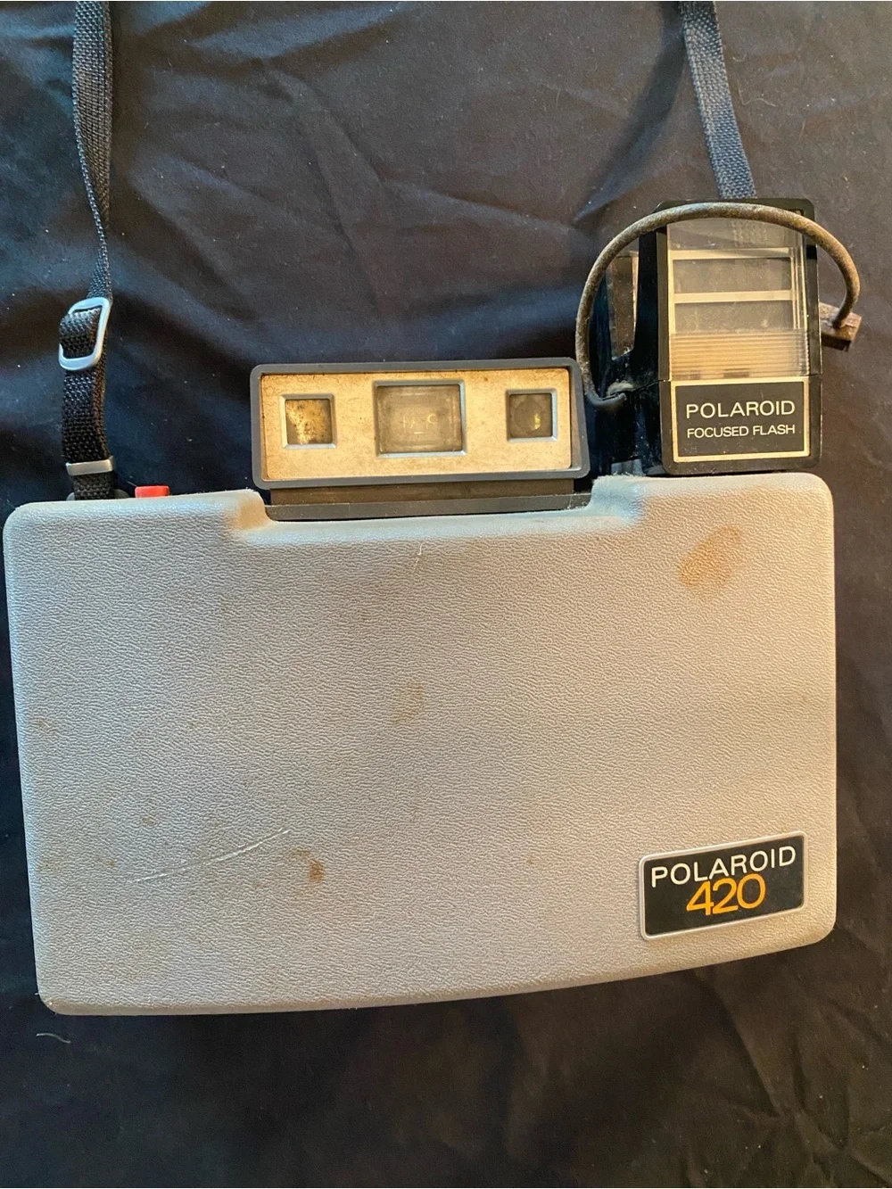 Polaroid 420 Automatic Land Camera in Black with Silver Flash